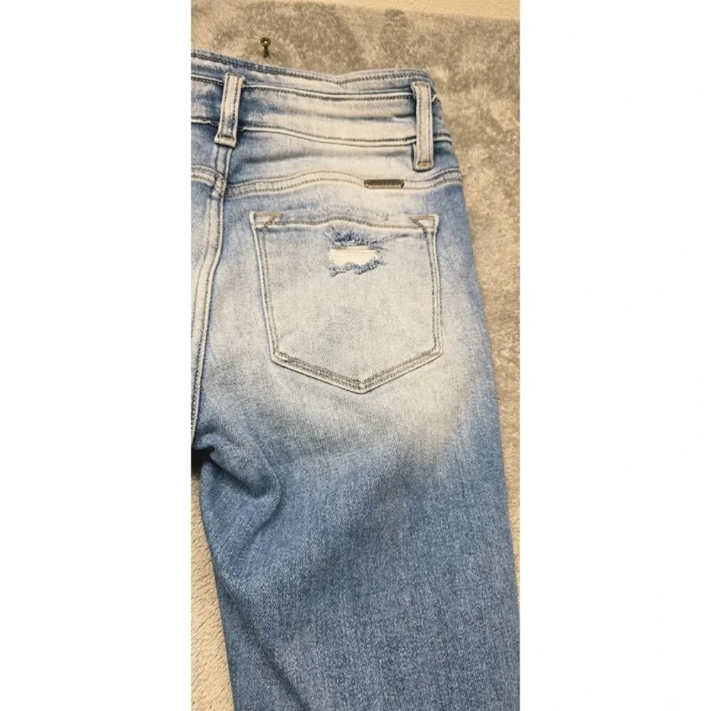 Kancan Denim 5 Pocket Skinny Jeans Womens 24 Blue Mid Rise Distressed Light Wash